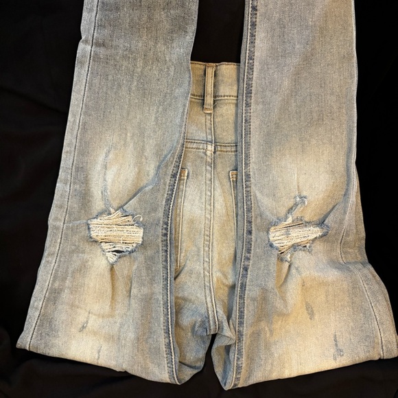 Express Light Blue Denim Distressed Jeans - Picture 6 of 8